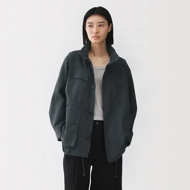 Giacca utility in nylon con tintura naturale da donna