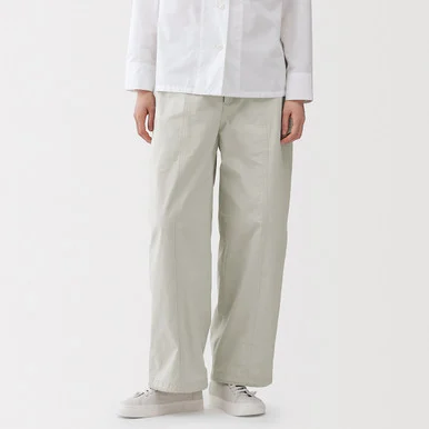 Pantaloni con coulisse in tela leggera di cotone da donna