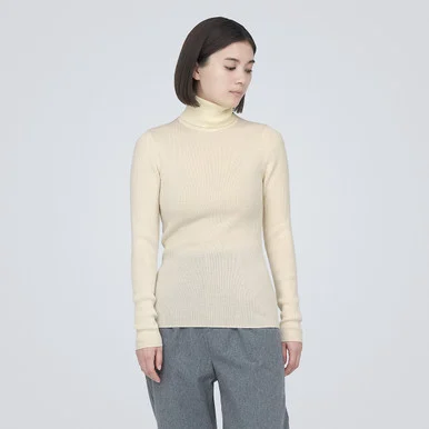 Maglione a collo alto a coste non irritante - Donna