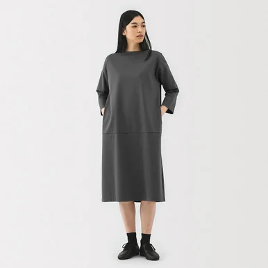 Abito a maglia doppia con maniche 3/4 da donna
