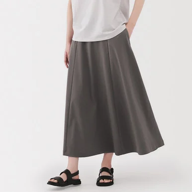 Gonna con elastico in vita in cotone Cool Touch da donna