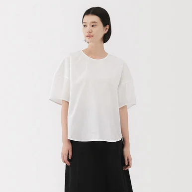 Camicetta a maniche corte Cool Touch in cotone da donna