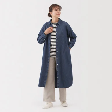 Abito camicia in denim lavato da donna