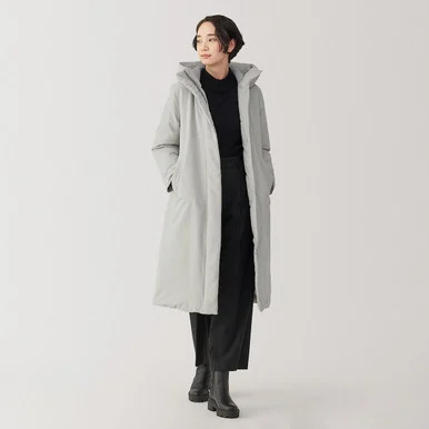 Cappotto lungo in piuma d'oca idrorepellente da donna