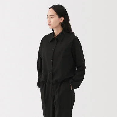 Giacca‐camicia in misto seersucker da donna