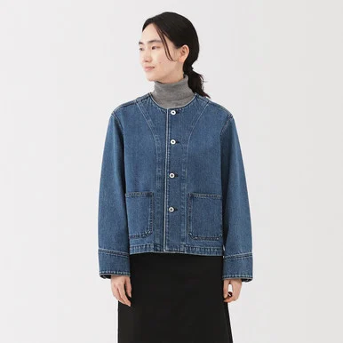 Giacca in denim misto kapok da donna