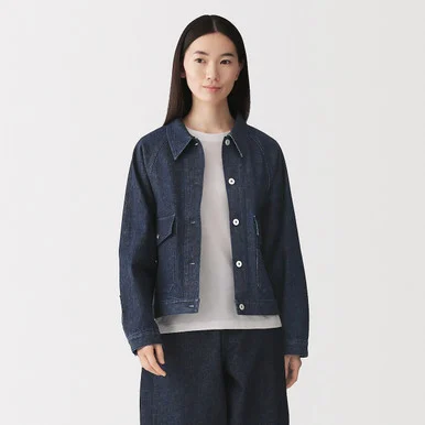 Giacca chore in denim misto kapok da donna
