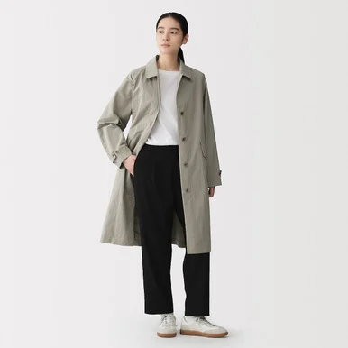Cappotto con colletto alla coreana idrorepellente da donna