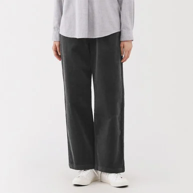 Pantaloni a gamba dritta in velluto a coste stretch vestibilità comoda da donna