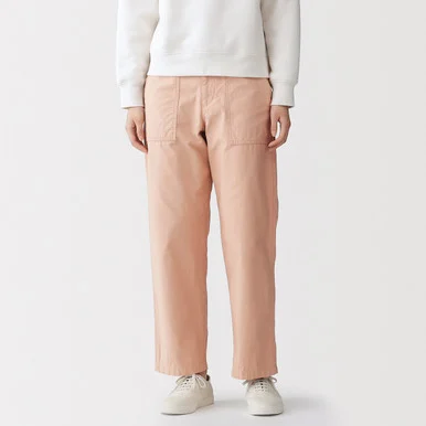 Pantaloni alla caviglia in cotone lavato da donna