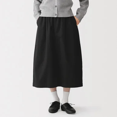 Gonna midi taglio confort in cotone lavato da donna