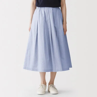 Gonna arricciata cool touch in cotone biologico da donna