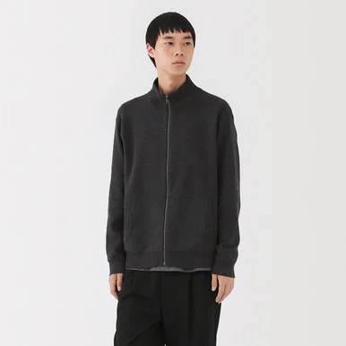 Cardigan Milano con zip a coste da uomo