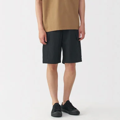 Pantaloncini cargo in mix cotone lavato da uomo