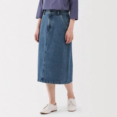Gonna svasata in denim misto kapok da donna