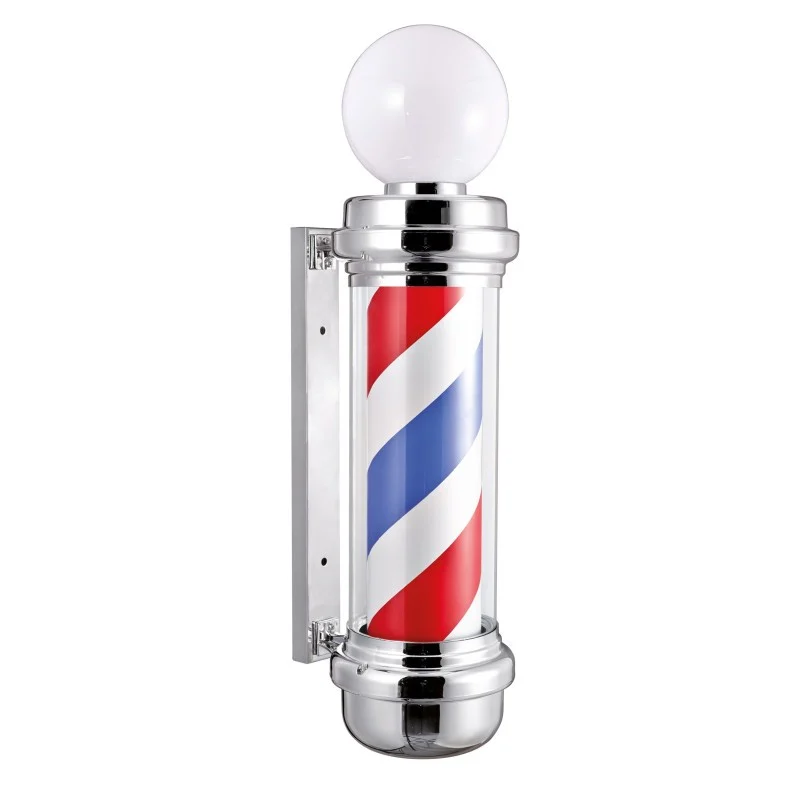 ASTA DA BARBIERE CROMATA CON SFERA LUMINOSA - Barber Line