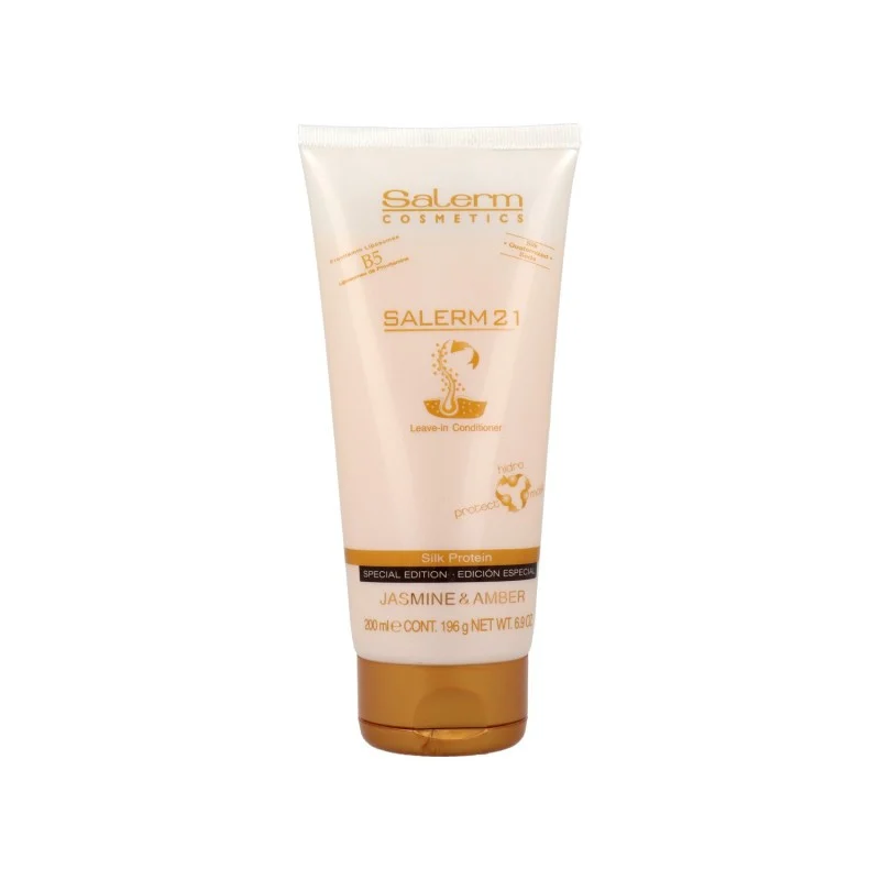 Balsamo senza risciacquo Salerm 21 con proteine della seta, gelsomino e ambra, 200 ml.