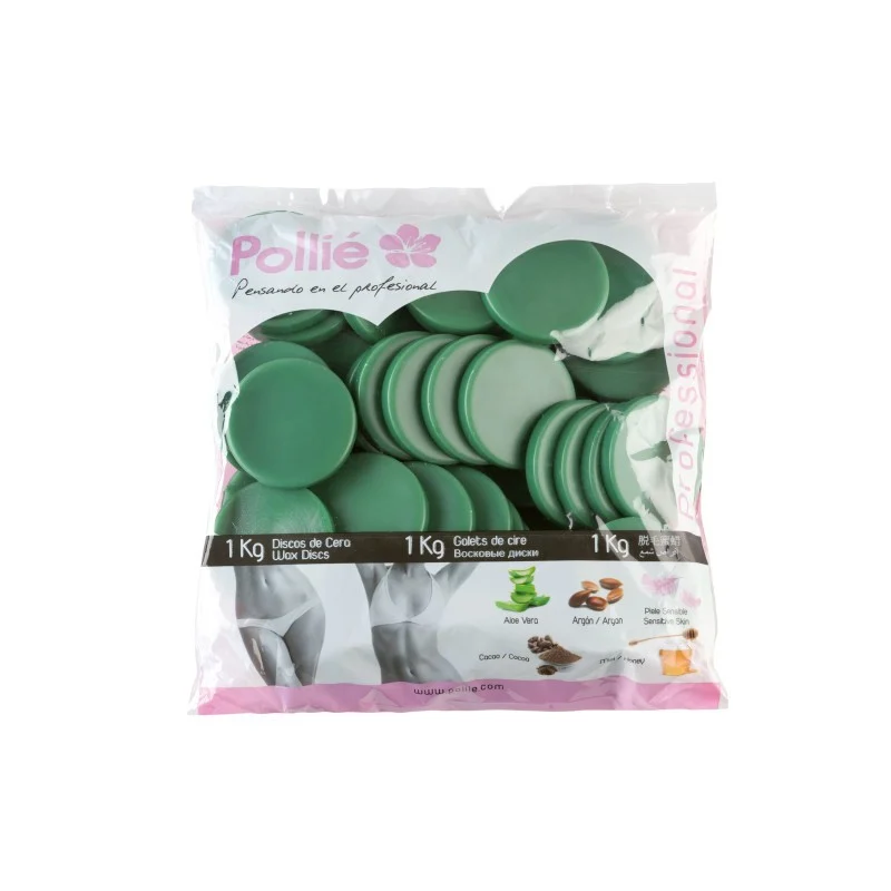 BORSA 1KG. DISCHI DI CERA ALL'ALOE VERA VERDE - Pollié