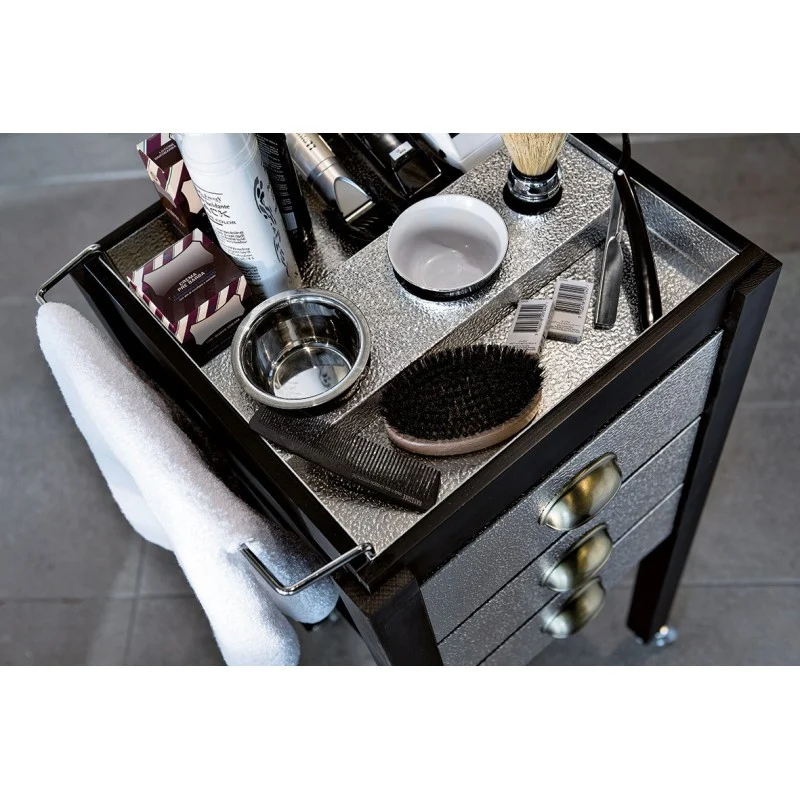 CARRELLO DA BARBIERE IN ARGENTO - Barber Line