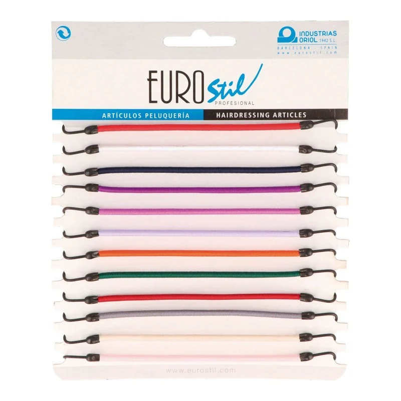 CARTONE 12 ELASTICI CON GANCIO COLORE - Eurostil