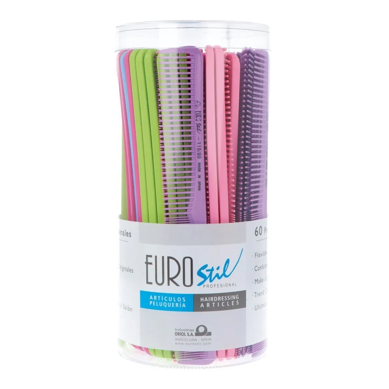 CONFEZIONE DA 60 PETTINI COLORATI MOD.115 - Eurostil