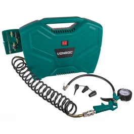 Compressore portatile 1100W - 8 bar - Senza olio - 180 l / m - Include 11 accessori VONROC