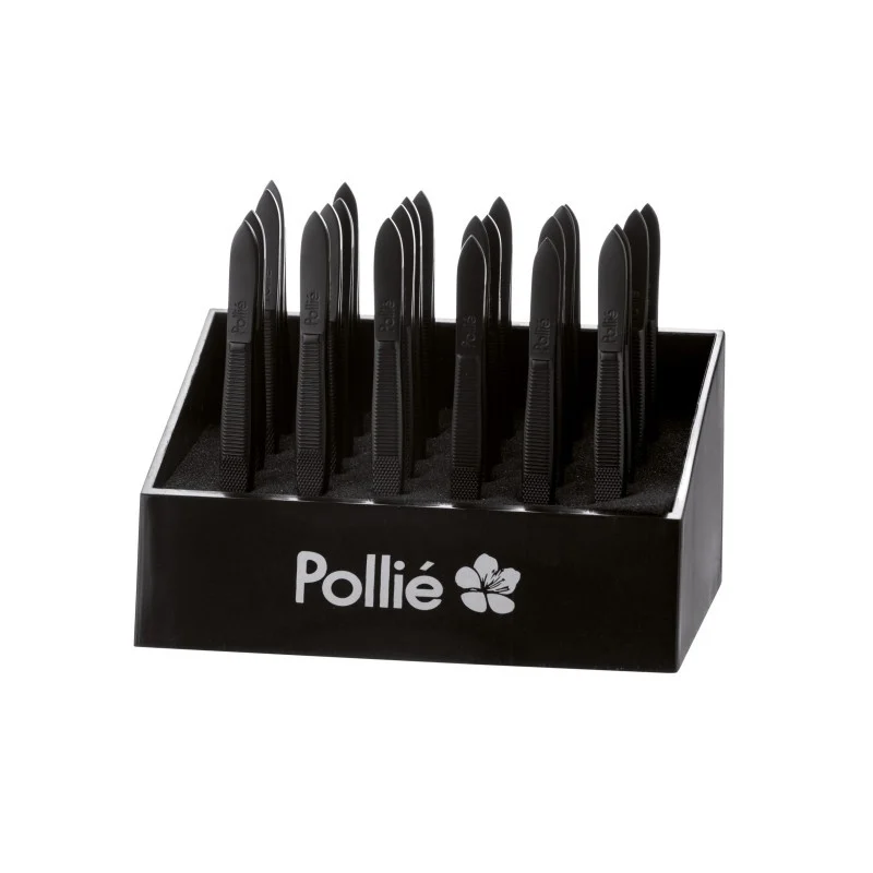 ESPOSITORE 24 PINZETTE NERE 9 CM - Pollié