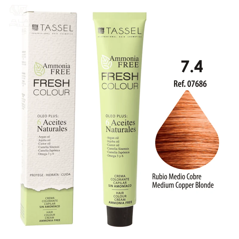 FRESH COLOR FREE AMMONIA Nº7.4 BIONDO RAME MED - Tassel