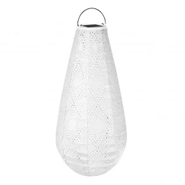 Lanterna ad energia solare Drop con LED della collezione Luna - fatto a mano e resistente alle intemperie - 400x200mm | Ghiaccio