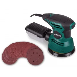 Levigatrice orbitale 300W | Incl. sacco raccolta polvere e 12 pezzi di carta abrasiva - Utensili