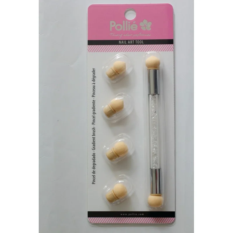 PENNELLO PER NAIL ART SFUMATO + 4 REFILL - Pollié