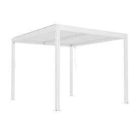 Gardenia Pergola Reviva 3x3,5m, alette orientabili in acciaio, struttura in alluminio bianco - Giardino e terrazzo