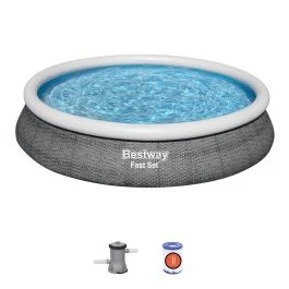 Bestway Piscina fuori terra autoportante fast set 457xh.84cm, pompa filtro a cartuccia - Giardino e terrazzo