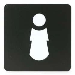 Targhetta Adesiva Pittogramma WC Donna 16x16 cm - STIL CASA