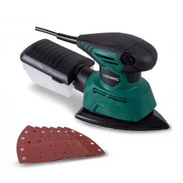 Levigatrice palmare - levigatrice per dettagli 130W | Incl. Sacco raccogli polvere e carte abrasive