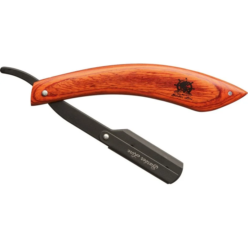 RASOIO DA BARBIERE CON MANICO IN LEGNO - Barber Line
