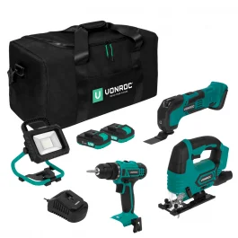 Set elettroutensili VPower 20V - 2.0Ah | Incl. 3 utensili, 2 batterie e caricatore