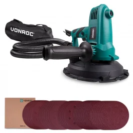 Levigatrice pareti e soffitti 750W - 180mm | Incl. sacca raccolta polvere e 33 fogli abrasivi