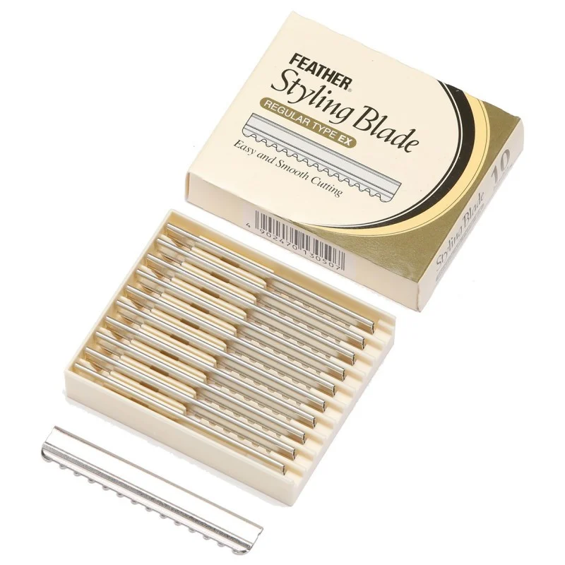 SCATOLA DI 10 LAME PER RASOIO STYLING FEATHER - Barber Line