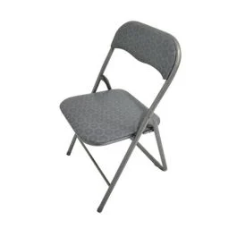 Gloxy Sedia pieghevole polo acciaio e pvc pois grigio - Utensileria e ferramenta