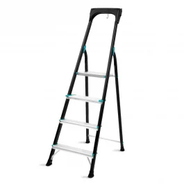 Scaletta domestica – 4 gradini – Antiscivolo | Carico massimo 150 kg - Utensili