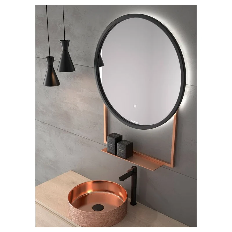 SPECCHIO LED ASH Ø70 NERO OPACO51 / NERO01 - Grupo Belleza