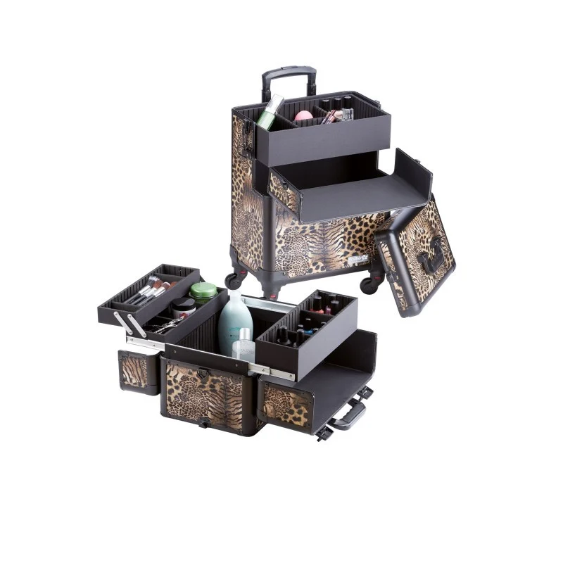 TROLLEY 4 CORPI LEOPARDATO 37X24,5X24,5X70,5CM - Eurostil