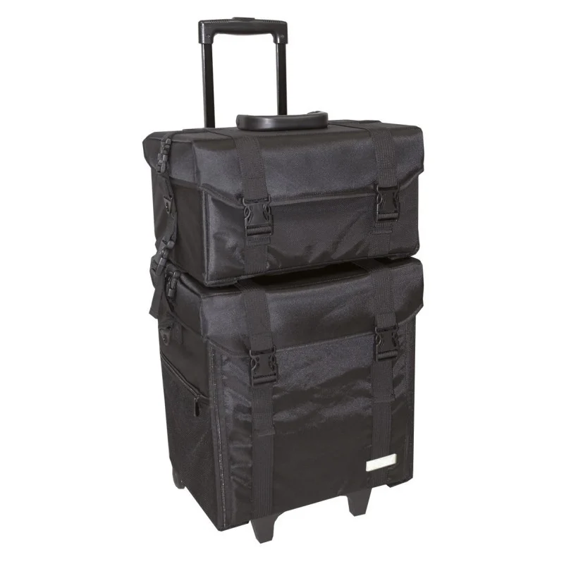 VALIGIA DOPPIA IN NYLON NERO 40,5X29X42CM - Eurostil