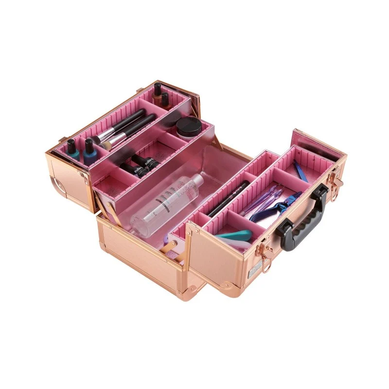 VALIGIA IN ALLUMINIO ORO ROSA 34X22,5X23,5CM - Eurostil
