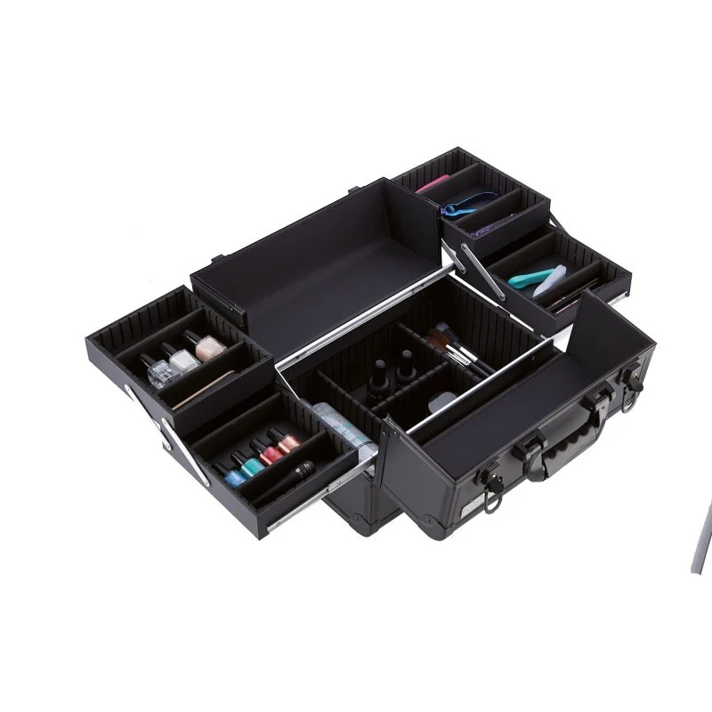 VALIGIA TROLLEY IN ALLUMINIO NERO 35X23,5X24CM - Eurostil
